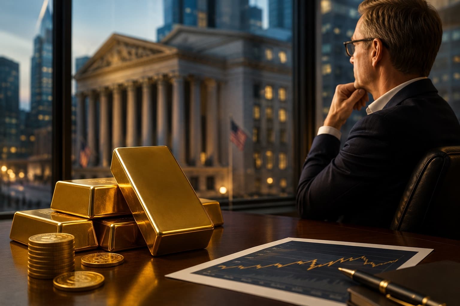 Titulní obrázek článku: Prognóza ceny zlata pro rok 2026: Goldman Sachs snižuje cíl na 4 900 USD