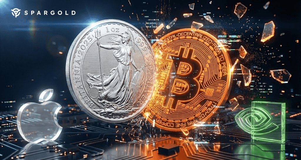 Striebro na 3. mieste na svete: Apple prekonaný a Bitcoin v závese – Prognóza 2026