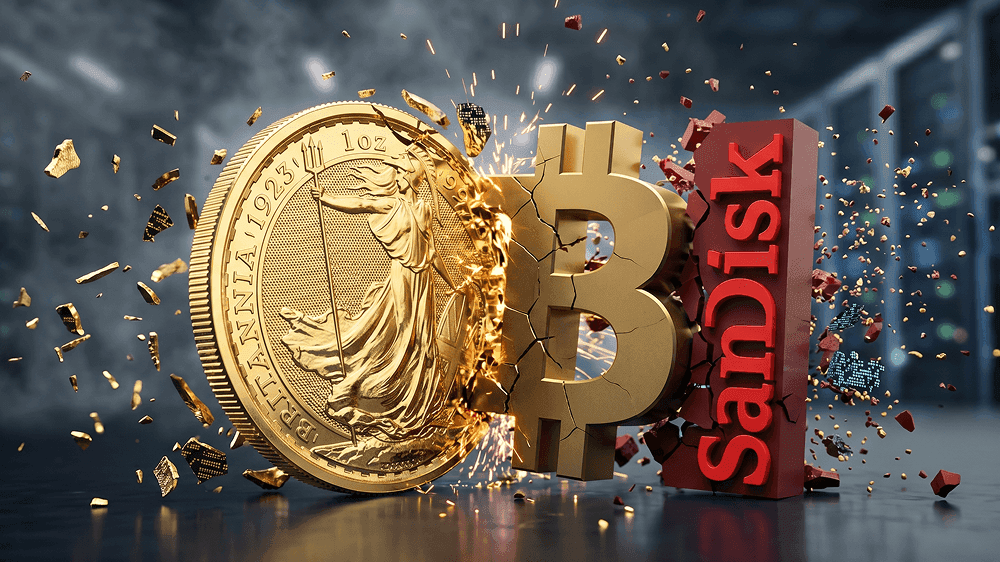 Naslovna slika članka: Profiti 2026.: SanDisk pobjeđuje Bitcoin i zlato – No koliko je siguran ovaj hype?