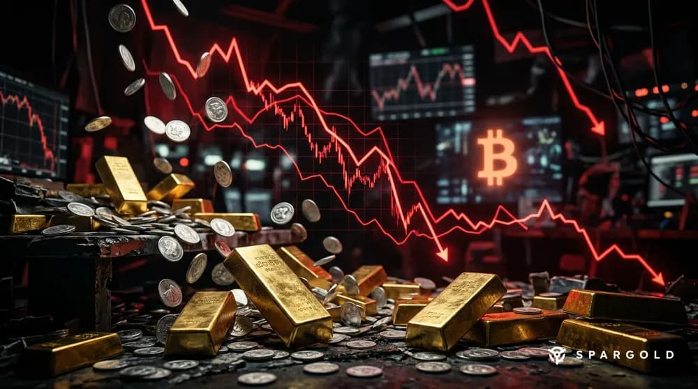 Imagen de portada del artículo: El precio del oro, la plata y el bitcoin caen: el petróleo y los tipos de interés como causa