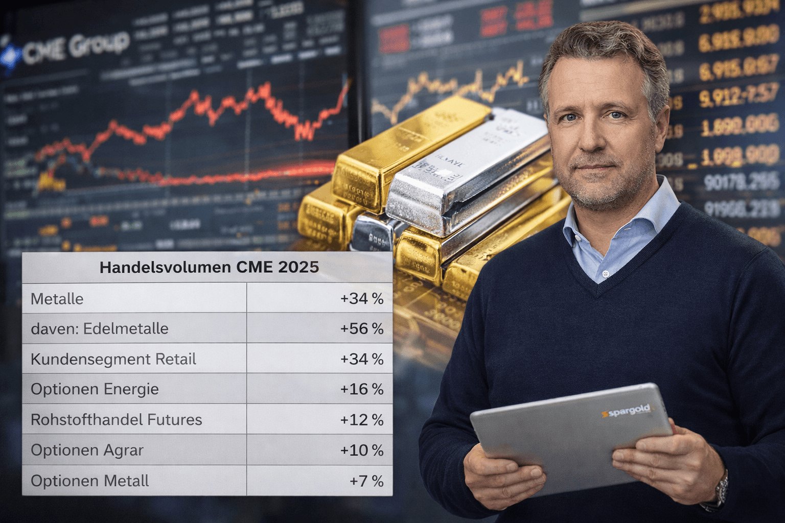 Volume recorde da CME em 2025: Por que os metais preciosos dão o tom e a volatilidade se torna o novo normal