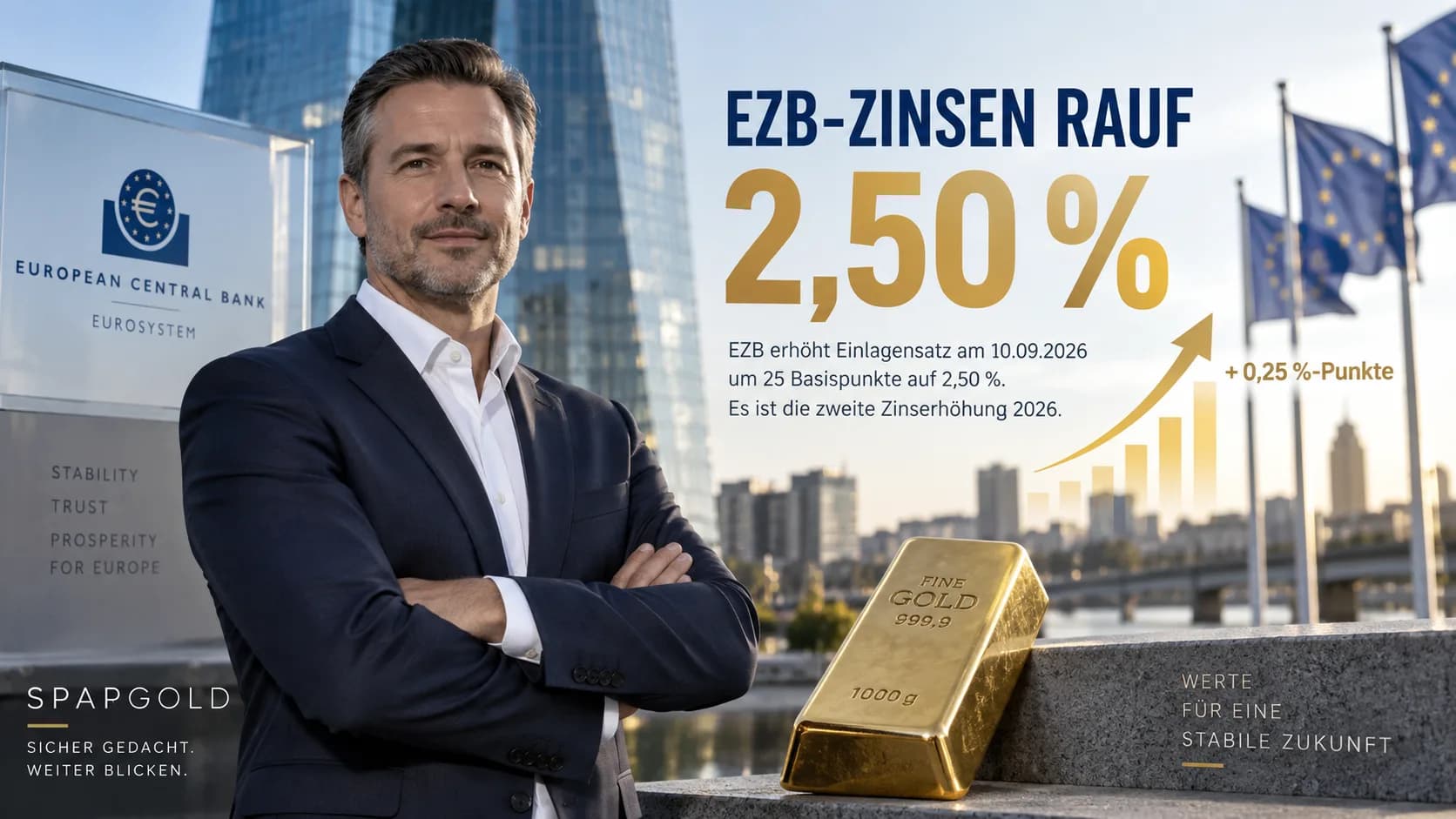 ECB zvyšuje úrokové sadzby na 2,50 %: Čo toto zvýšenie znamená pre zlato a investorov